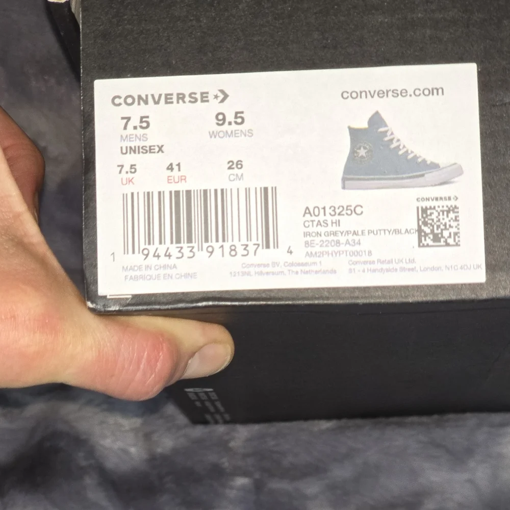 NWB Converse Rare CTAS HI Iron Grey A01325C W9.5/ M7.5‎